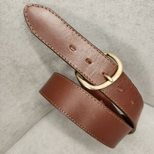 Torel Belt Men's 32 Brown Top Grain Cowhide Leather Gold Buckle Made Texas USA